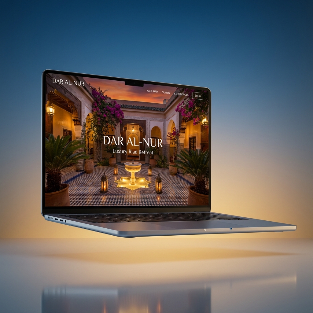 Modern website preview for Moroccan hospitality businesses